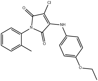 3-chloro-4-(4-ethoxyanilino)-1-(2-methylphenyl)-1H-pyrrole-2,5-dione 结构式