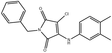 1-benzyl-3-chloro-4-(3,4-dimethylanilino)-1H-pyrrole-2,5-dione Structure