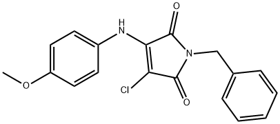 1-benzyl-3-chloro-4-(4-methoxyanilino)-1H-pyrrole-2,5-dione Struktur