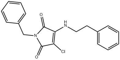 1-benzyl-3-chloro-4-[(2-phenylethyl)amino]-1H-pyrrole-2,5-dione 化学構造式