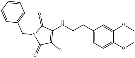1-benzyl-3-chloro-4-{[2-(3,4-dimethoxyphenyl)ethyl]amino}-1H-pyrrole-2,5-dione Struktur