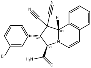 2-(3-bromophenyl)-1,1-dicyano-1,2,3,10b-tetrahydropyrrolo[2,1-a]isoquinoline-3-carboxamide Structure