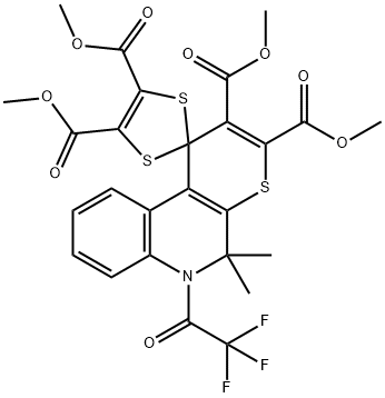 tetramethyl 5',5'-dimethyl-6'-(trifluoroacetyl)-5',6'-dihydrospiro[1,3-dithiole-2,1'-(1'H)-thiopyrano[2,3-c]quinoline]-2',3',4,5-tetracarboxylate,303051-28-7,结构式