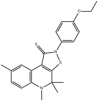 2-(4-ethoxyphenyl)-4,4,5,8-tetramethyl-4,5-dihydroisothiazolo[5,4-c]quinoline-1(2H)-thione 化学構造式