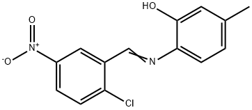 2-({2-chloro-5-nitrobenzylidene}amino)-5-methylphenol 化学構造式