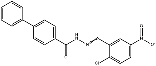 N'-{2-chloro-5-nitrobenzylidene}[1,1'-biphenyl]-4-carbohydrazide Structure