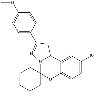 9-bromo-2-[4-(methyloxy)phenyl]-1,10b-dihydrospiro(pyrazolo[1,5-c][1,3]benzoxazine-5,1'-cyclohexane),303060-87-9,结构式