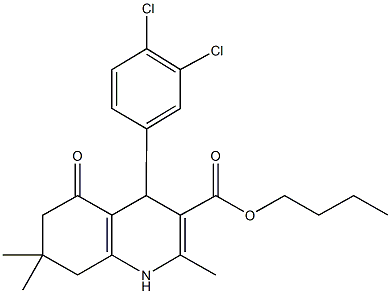 butyl 4-(3,4-dichlorophenyl)-2,7,7-trimethyl-5-oxo-1,4,5,6,7,8-hexahydro-3-quinolinecarboxylate Struktur