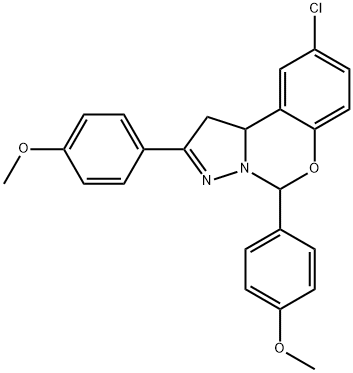 9-chloro-2,5-bis(4-methoxyphenyl)-1,10b-dihydropyrazolo[1,5-c][1,3]benzoxazine 结构式