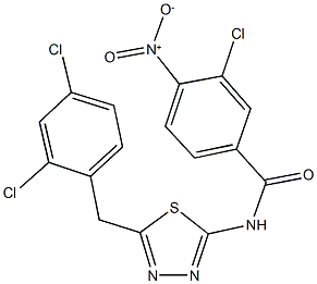 3-chloro-N-[5-(2,4-dichlorobenzyl)-1,3,4-thiadiazol-2-yl]-4-nitrobenzamide,303063-94-7,结构式