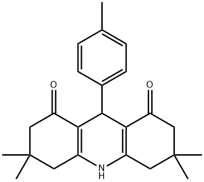 3,3,6,6-tetramethyl-9-(4-methylphenyl)-3,4,6,7,9,10-hexahydro-1,8(2H,5H)-acridinedione,303064-68-8,结构式