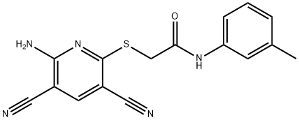 2-[(6-amino-3,5-dicyano-2-pyridinyl)sulfanyl]-N-(3-methylphenyl)acetamide 结构式