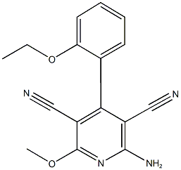 2-amino-4-[2-(ethyloxy)phenyl]-6-(methyloxy)pyridine-3,5-dicarbonitrile 结构式