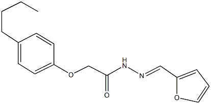 2-(4-butylphenoxy)-N'-(2-furylmethylene)acetohydrazide 结构式