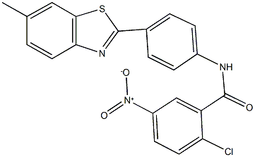 2-chloro-5-nitro-N-[4-(6-methyl-1,3-benzothiazol-2-yl)phenyl]benzamide 结构式