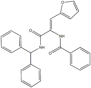 N-[1-[(benzhydrylamino)carbonyl]-2-(2-furyl)vinyl]benzamide Struktur