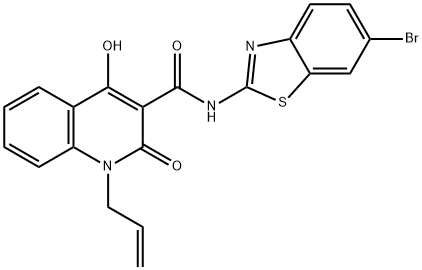 N-(6-bromo-1,3-benzothiazol-2-yl)-4-hydroxy-2-oxo-1-prop-2-enyl-1,2-dihydroquinoline-3-carboxamide|