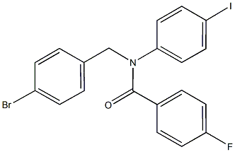 N-[(4-bromophenyl)methyl]-4-fluoro-N-(4-iodophenyl)benzamide 结构式