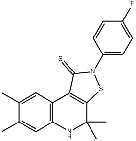 2-(4-fluorophenyl)-4,4,7,8-tetramethyl-4,5-dihydroisothiazolo[5,4-c]quinoline-1(2H)-thione Structure