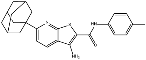 6-(1-adamantyl)-3-amino-N-(4-methylphenyl)thieno[2,3-b]pyridine-2-carboxamide Structure