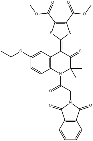 dimethyl 2-(1-[(1,3-dioxo-1,3-dihydro-2H-isoindol-2-yl)acetyl]-6-ethoxy-2,2-dimethyl-3-thioxo-2,3-dihydro-4(1H)-quinolinylidene)-1,3-dithiole-4,5-dicarboxylate|