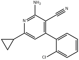 2-amino-4-(2-chlorophenyl)-6-cyclopropylnicotinonitrile Structure