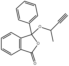 3-[(1-methyl-2-propynyl)oxy]-3-phenyl-2-benzofuran-1(3H)-one Struktur