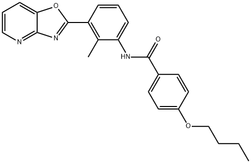 4-butoxy-N-(2-methyl-3-[1,3]oxazolo[4,5-b]pyridin-2-ylphenyl)benzamide Structure