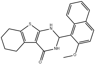 2-(2-methoxy-1-naphthyl)-2,3,5,6,7,8-hexahydro[1]benzothieno[2,3-d]pyrimidin-4(1H)-one Struktur