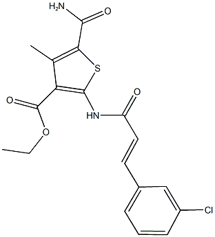 303134-00-1 ethyl 5-(aminocarbonyl)-2-{[3-(3-chlorophenyl)acryloyl]amino}-4-methyl-3-thiophenecarboxylate