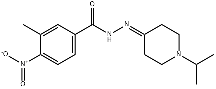 4-nitro-N'-(1-isopropyl-4-piperidinylidene)-3-methylbenzohydrazide 结构式
