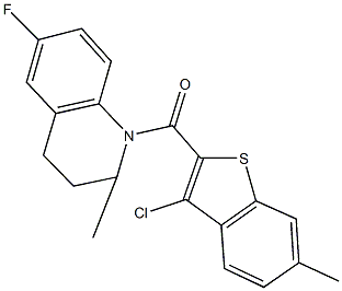 1-[(3-chloro-6-methyl-1-benzothien-2-yl)carbonyl]-6-fluoro-2-methyl-1,2,3,4-tetrahydroquinoline|