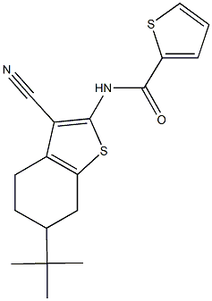 N-(6-tert-butyl-3-cyano-4,5,6,7-tetrahydro-1-benzothien-2-yl)-2-thiophenecarboxamide,303135-81-1,结构式