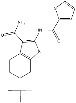 303135-87-7 6-tert-butyl-2-[(2-thienylcarbonyl)amino]-4,5,6,7-tetrahydro-1-benzothiophene-3-carboxamide