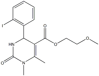 2-methoxyethyl 4-(2-iodophenyl)-1,6-dimethyl-2-oxo-1,2,3,4-tetrahydro-5-pyrimidinecarboxylate,303136-29-0,结构式