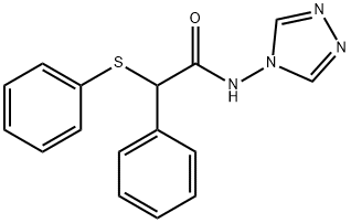 2-phenyl-2-(phenylsulfanyl)-N-(4H-1,2,4-triazol-4-yl)acetamide Struktur