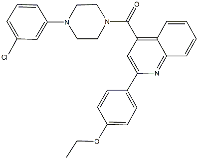 4-(4-{[4-(3-chlorophenyl)-1-piperazinyl]carbonyl}-2-quinolinyl)phenyl ethyl ether,303136-60-9,结构式