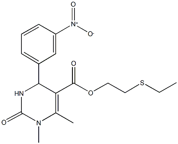 2-(ethylsulfanyl)ethyl 4-{3-nitrophenyl}-1,6-dimethyl-2-oxo-1,2,3,4-tetrahydro-5-pyrimidinecarboxylate Structure