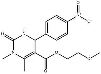 2-methoxyethyl 4-{4-nitrophenyl}-1,6-dimethyl-2-oxo-1,2,3,4-tetrahydro-5-pyrimidinecarboxylate 结构式