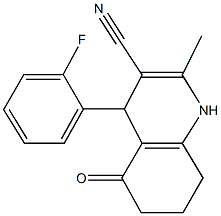 4-(2-fluorophenyl)-2-methyl-5-oxo-1,4,5,6,7,8-hexahydro-3-quinolinecarbonitrile Structure