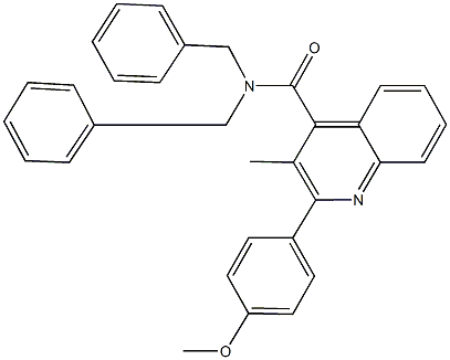 N,N-dibenzyl-2-(4-methoxyphenyl)-3-methyl-4-quinolinecarboxamide Structure