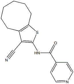 N-(3-cyano-4,5,6,7,8,9-hexahydrocycloocta[b]thien-2-yl)isonicotinamide Struktur