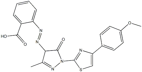 2-({1-[4-(4-methoxyphenyl)-1,3-thiazol-2-yl]-3-methyl-5-oxo-4,5-dihydro-1H-pyrazol-4-yl}diazenyl)benzoic acid Structure