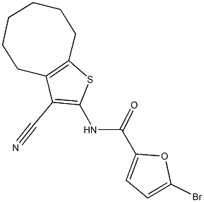 5-bromo-N-(3-cyano-4,5,6,7,8,9-hexahydrocycloocta[b]thiophen-2-yl)-2-furamide Structure