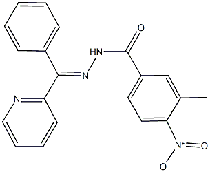 4-nitro-3-methyl-N'-[phenyl(2-pyridinyl)methylene]benzohydrazide Struktur