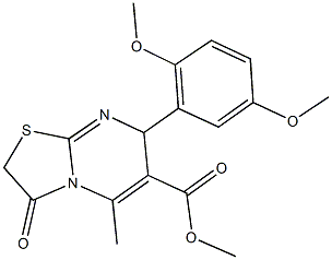 methyl 7-(2,5-dimethoxyphenyl)-5-methyl-3-oxo-2,3-dihydro-7H-[1,3]thiazolo[3,2-a]pyrimidine-6-carboxylate Struktur