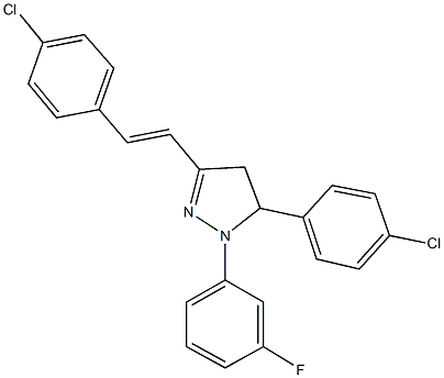 5-(4-chlorophenyl)-3-[2-(4-chlorophenyl)vinyl]-1-(3-fluorophenyl)-4,5-dihydro-1H-pyrazole|