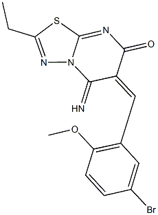 6-(5-bromo-2-methoxybenzylidene)-2-ethyl-5-imino-5,6-dihydro-7H-[1,3,4]thiadiazolo[3,2-a]pyrimidin-7-one Structure