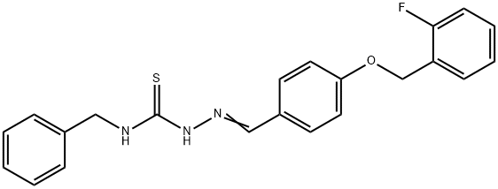 4-[(2-fluorobenzyl)oxy]benzaldehyde N-benzylthiosemicarbazone Struktur