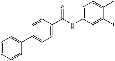 N-(3-iodo-4-methylphenyl)[1,1'-biphenyl]-4-carboxamide 化学構造式